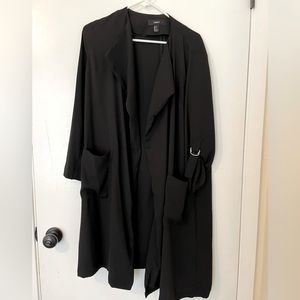 Long lightweight black dress coat